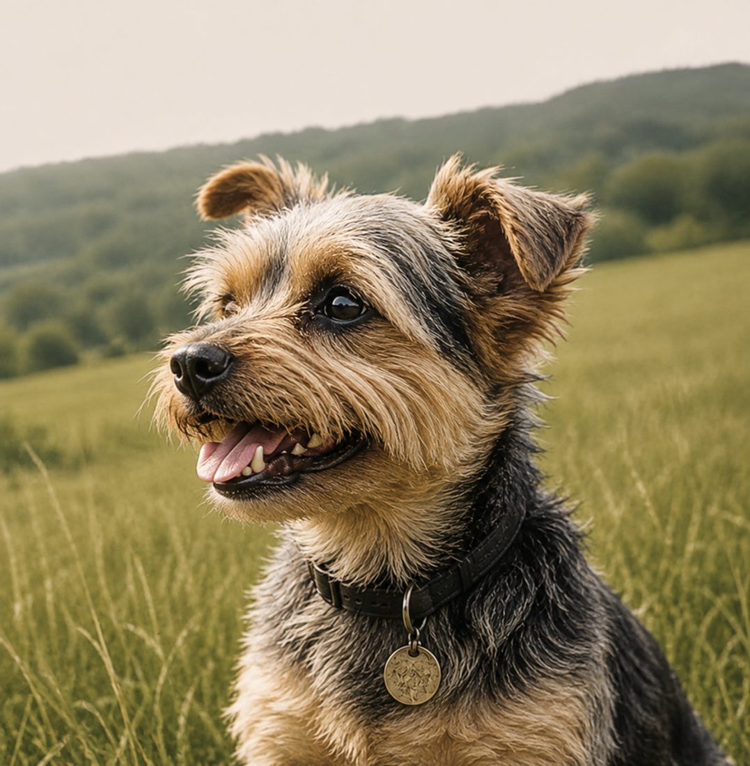 A happy dog at Field and Fur in Baildon