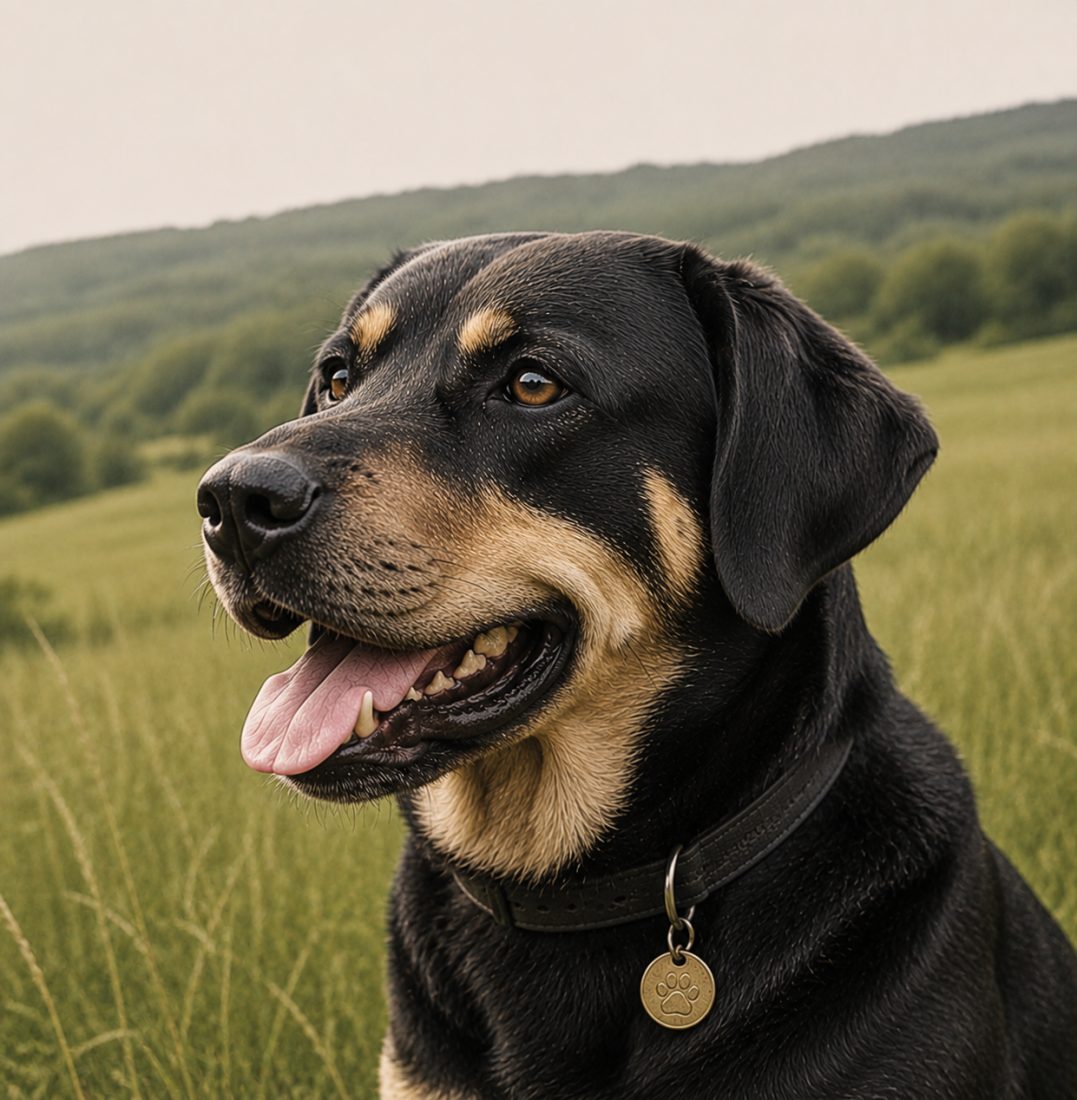 A happy dog at Field and Fur in Baildon